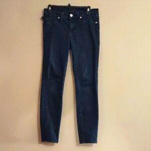 Rock‎ & Republic Women's size 8 jeans straight leg dark wash rose gold buttons